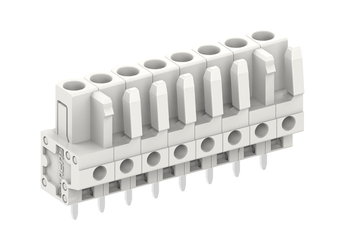 Розеточный разъем на плату 450768 - Розеточный разъем, вертикальный, на плату, шаг: 5.0 мм, 18 полюсов, фиксация на плате пайкой, исполнение: стандартное, 320V, 12A, цвет: серый Розеточный разъем на плату 450768 - Розеточный разъем, вертикальный, на плату, шаг: 5.0 мм, 18 полюсов, фиксация на плате пайкой, исполнение: стандартное, 320V, 12A, цвет: серый