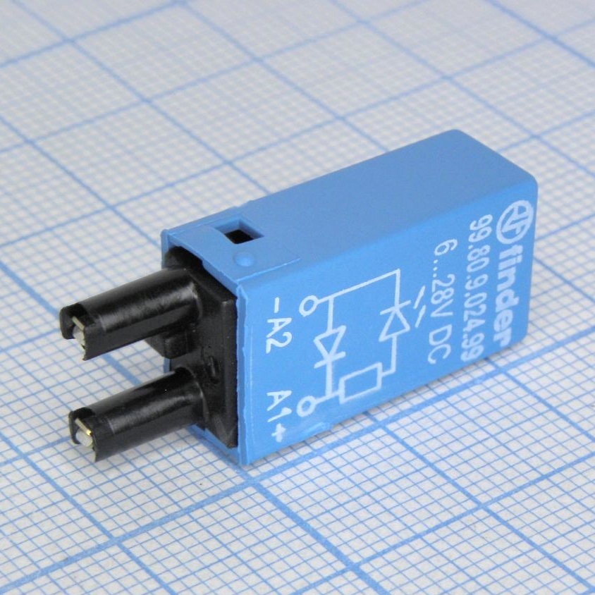 99.80.9.024.99 - Модуль индикации и защиты; зеленый LED + диод (+ A1); 6...24В DC