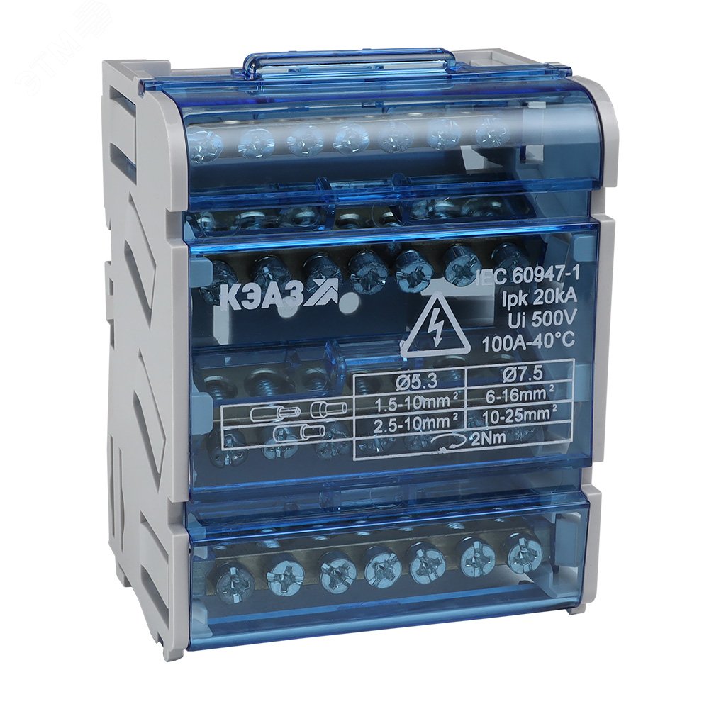 Шина "N" нулевая на DIN-рейку в корпусе-4х7групп-КЭАЗ