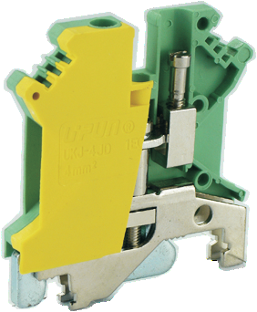 Заземляющая клемма UKHV-4JD - Заземляющая клемма, тип фиксации провода: винтовой, номинальное сечение: 4 мм кв., ширина: 6,2 мм, цвет: желто-зеленый, тип монтажа: DIN 35