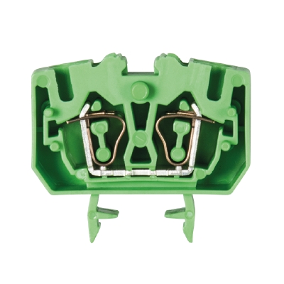 Клемма WKF 2,5/MD/15 GREEN - Сдвоенная проходная клемма, тип фиксации провода: пружинный, номинальное сечение: 2,5 мм кв., 24A, 800V, ширина: 10 мм, цвет: зеленый, тип монтажа: DIN 15