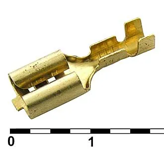DJ622-D6.3A - Кабельный наконечник неизолированный, гнездо ножевое 6.3мм для проводника сечением 0.5-0.8 мм2