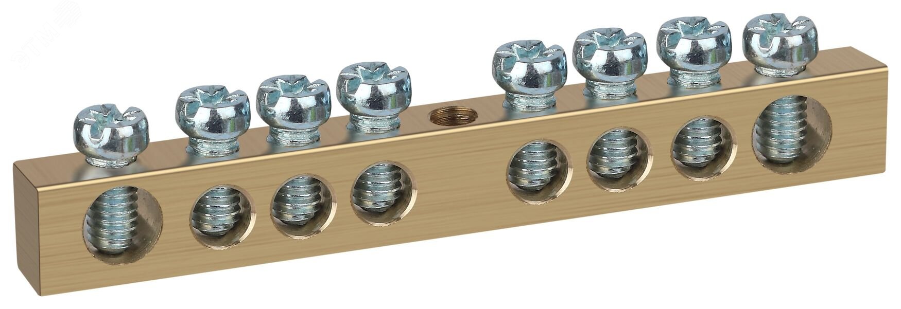 Шина NO-122-14 PEN "земля-ноль" 6х9мм 8/1 с креплениями по центру латунь Б0047228