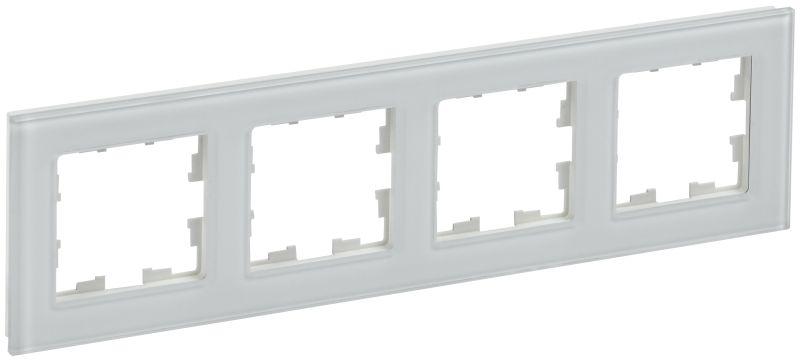 Рамка 4-м BRITE РУ-4-2-БрБ стекло бел. BR-M42-G-K01