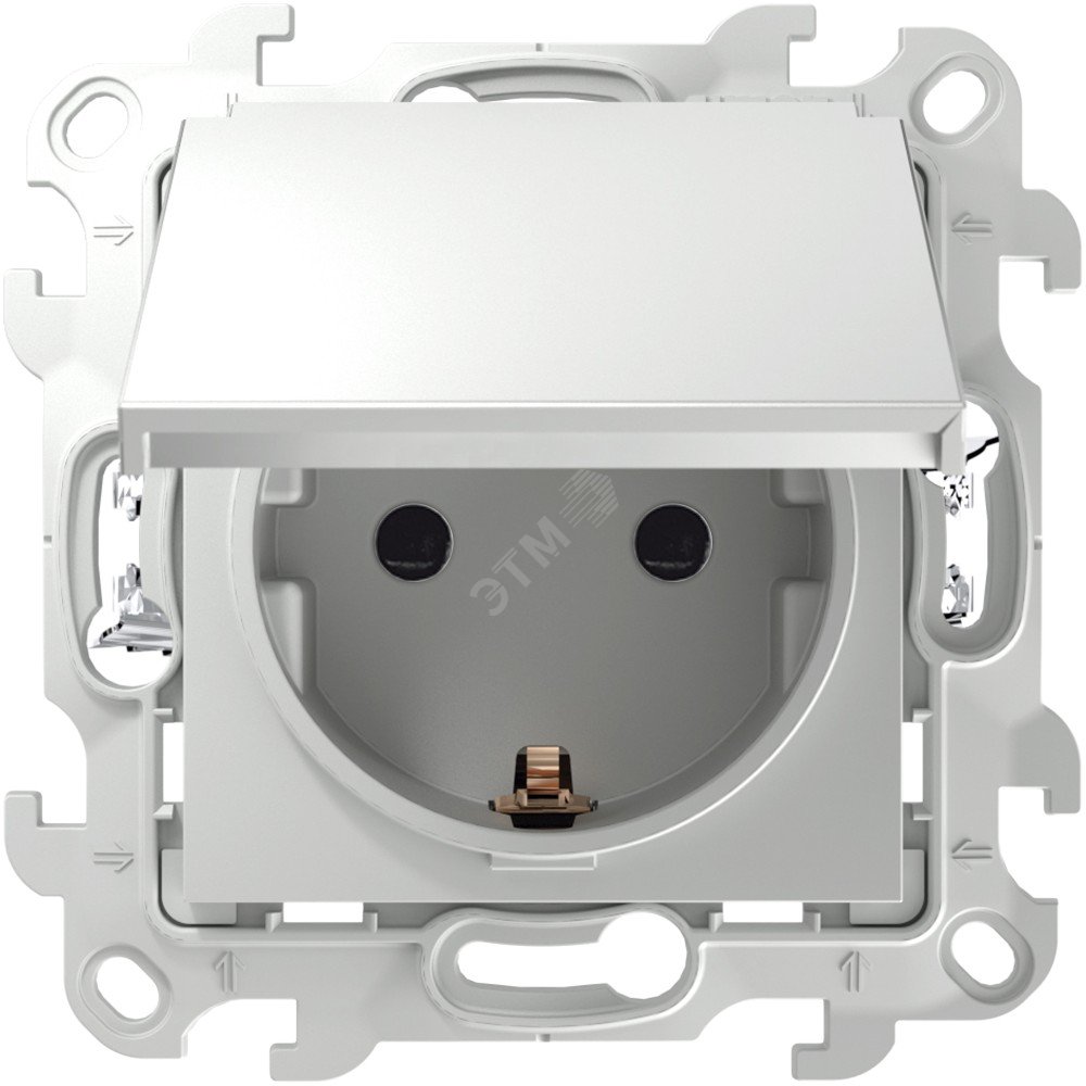 Розетка 1-м СП 24 16А IP44 2P+E Push&Go механизм бел. 2420448-030 - Розетка Schuko 2Р+E со шторками 16A 250В~ Push&Go, S24, белый