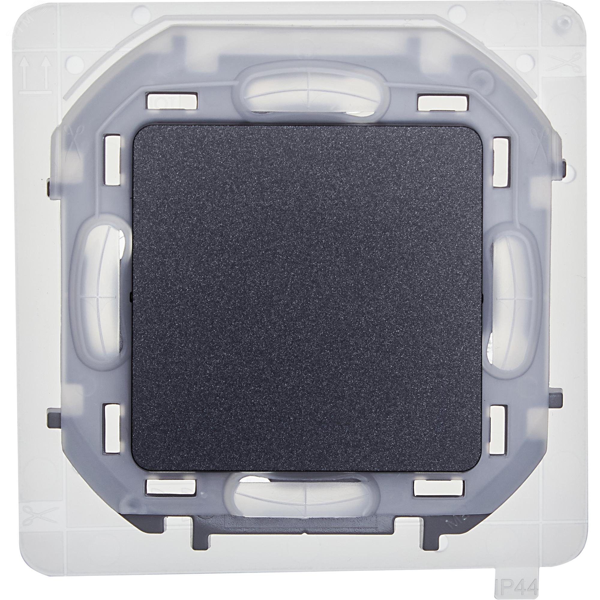 Переключатель 1-кл. Inspiria 10А IP44 250В 10AX механизм антрацит Leg 673673