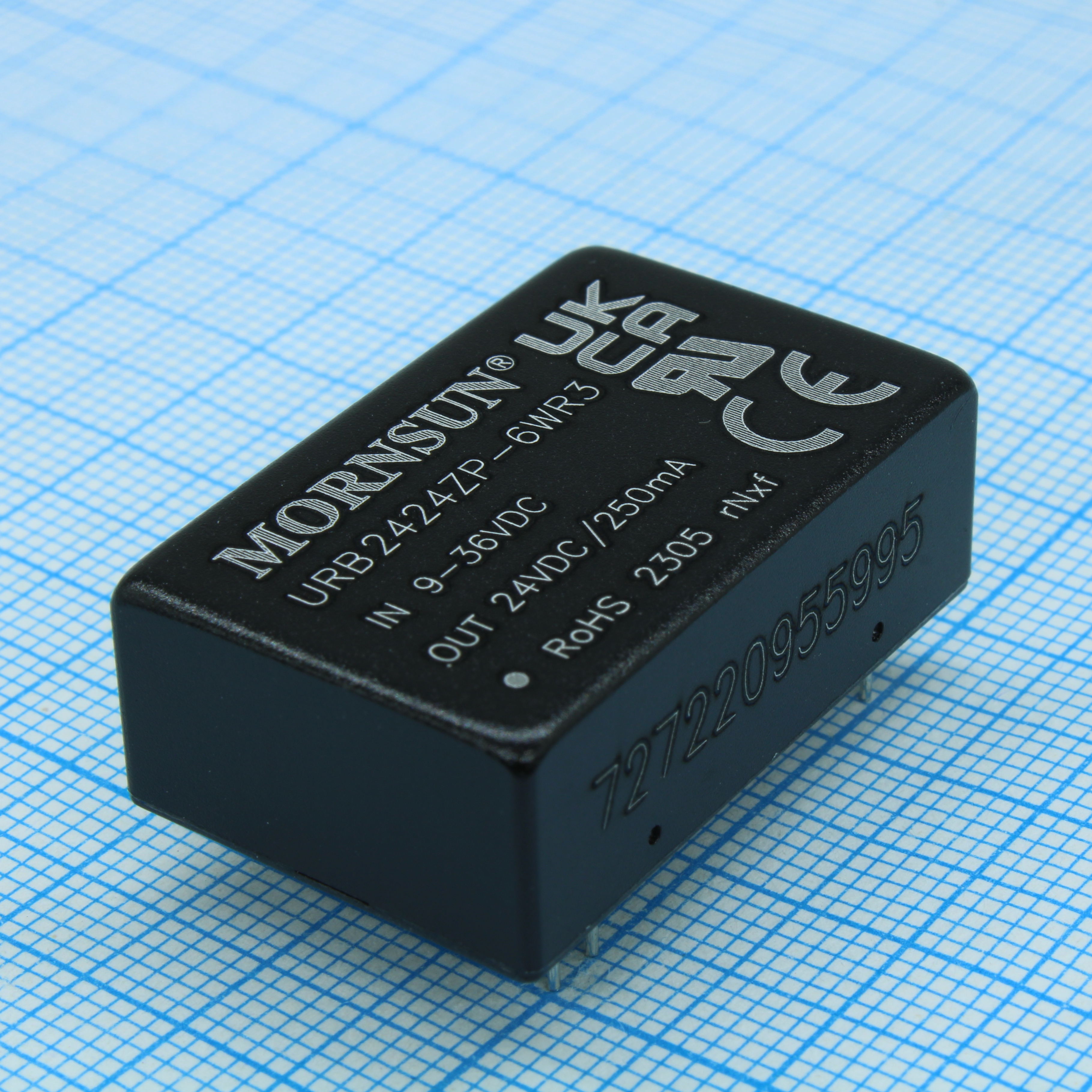 URB2424ZP-6WR3 - Преобразователь DC/DC мощность, Вт: 6 вход 24(9-36)В выход 24В 250мА изоляция: 1500В