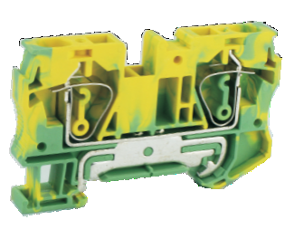 Заземляющая клемма UJ5-6JD - Заземляющая клемма, тип фиксации провода: пружинный, номинальное сечение: 6 мм кв., ширина: 8,2 мм, цвет: желто-зеленый, тип монтажа: DIN 35