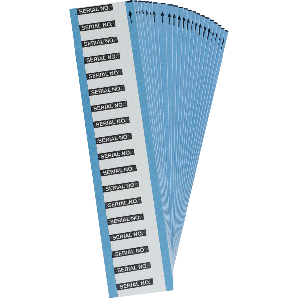 brd149381 - WOAF-34-PK этикетки на картах, материал В-184, матовая алюминиевая фольга, цвет-черный на белом, размер 38.1х12.7мм, 450 шт/упак.