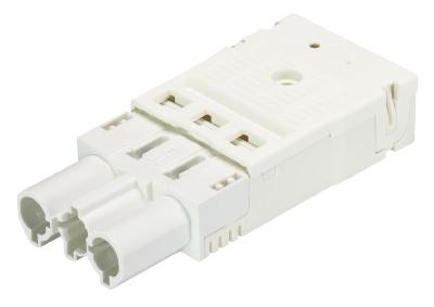 Разъем GST18I3F S2 ZR1 WS - Вилочный разъем на кабель диам. 7,8 - 10,3 мм, 3 полюса, пружинная фиксация, номинальное напряжение: 250V, номинальный ток: 20A, цвет корпуса: белый, цвет контактной вставки: белый, серия gesis GST18i3