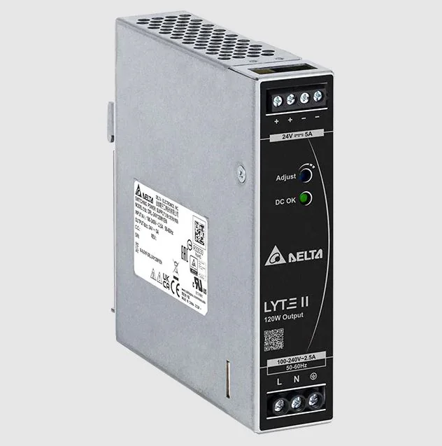DRL-24V120W1EN - Источник питания, однофазный, 24VDC / 5A, 120W, диапазон входных напряжений: 94 - 264VAC; габариты (мм): 123,6x30x116,8, вес 0,45 кг, монтаж: на DIN рейку