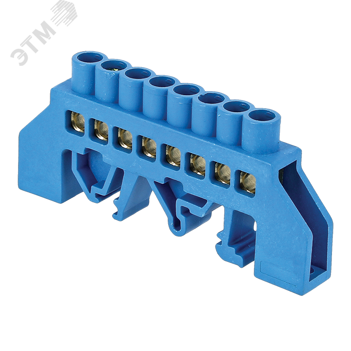 Шина нулевая N 6х9 12 отвер. латунь син. нейлоновый корпус комбинированный PROxima sn0-63-12-dn