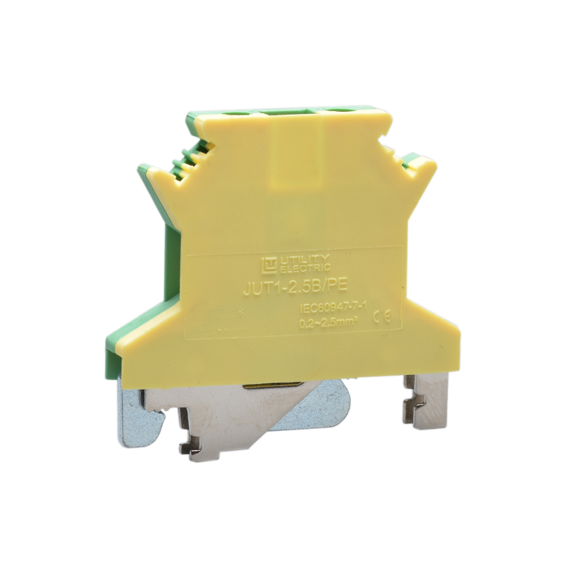 Заземляющая клемма JUT1-2.5B-PE - Заземляющая клемма, тип фиксации провода: винтовой, номинальное сечение: 2,5 мм кв., 500V, ширина: 6,2 мм, цвет: желто-зеленый, тип монтажа: DIN35