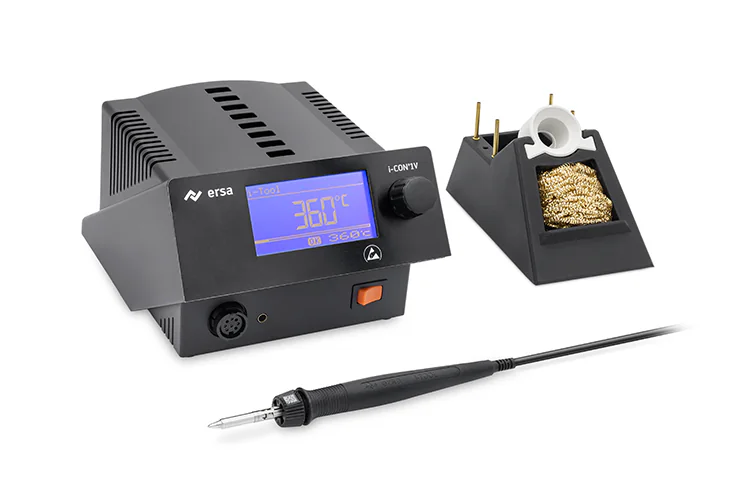 0IC1105V0C - Одноканальная антистатическая микропроцессорная паяльная станция i-CON 1V MK2 с паяльником i-TOOL, 150Вт, с регулировкой температуры 150°С-450°С, паяльник i-TOOL MK2 (0105CDJ) с наконечником 0142CDLF16 со встроенным интерфейсом подключения EA