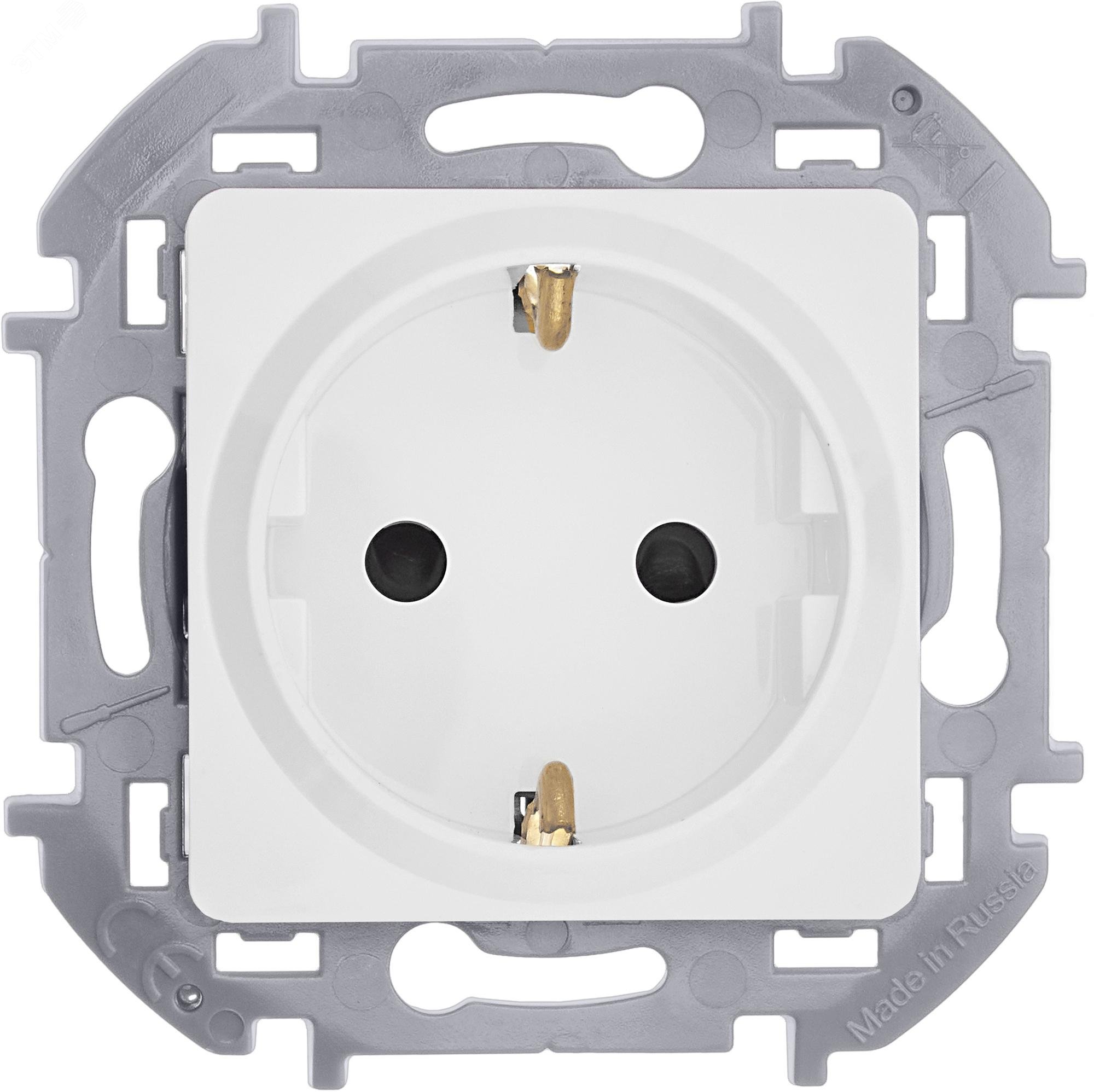 Розетка 1-м СП Inspiria 16А IP20 250В 2P+E защ. шторки немецк. стандарт механизм бел. Leg 673730