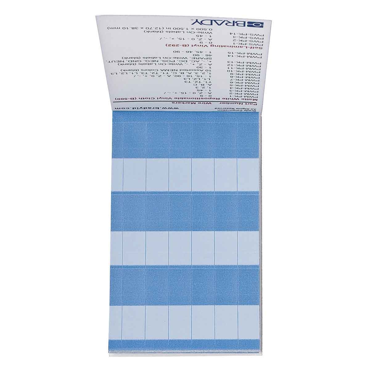 brd35554 - PWS-PK-14 кабельные маркеры, материал-самоламинирующийся винил В-292, цвет-белый, размер 38,1ммх12,7мм, 180 шт/упак.