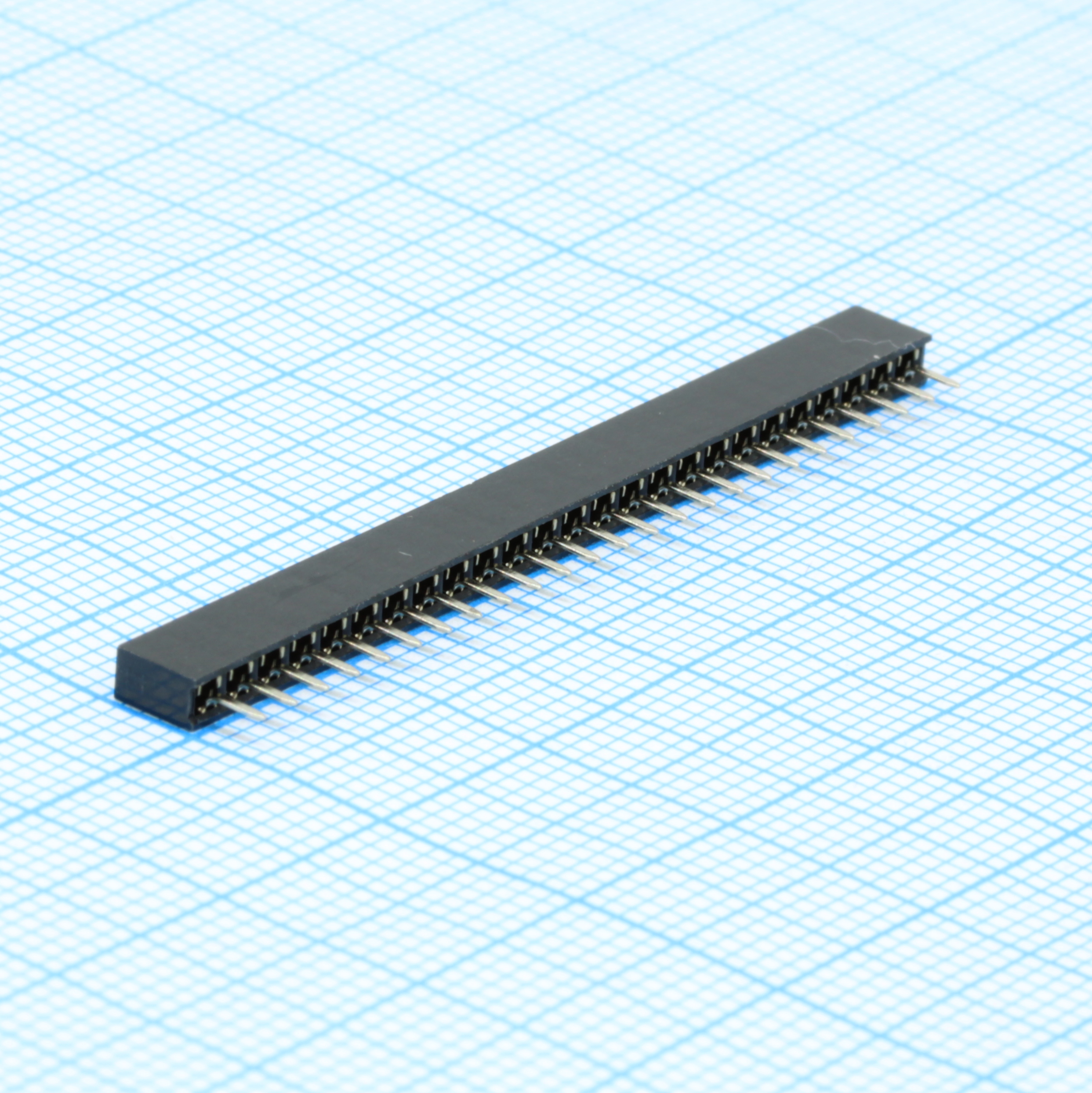 DS1026-01-1X25S8BV - Гнездо на плату 1x25 конт., шаг 2.00мм, высота 4.3мм, позолоч.