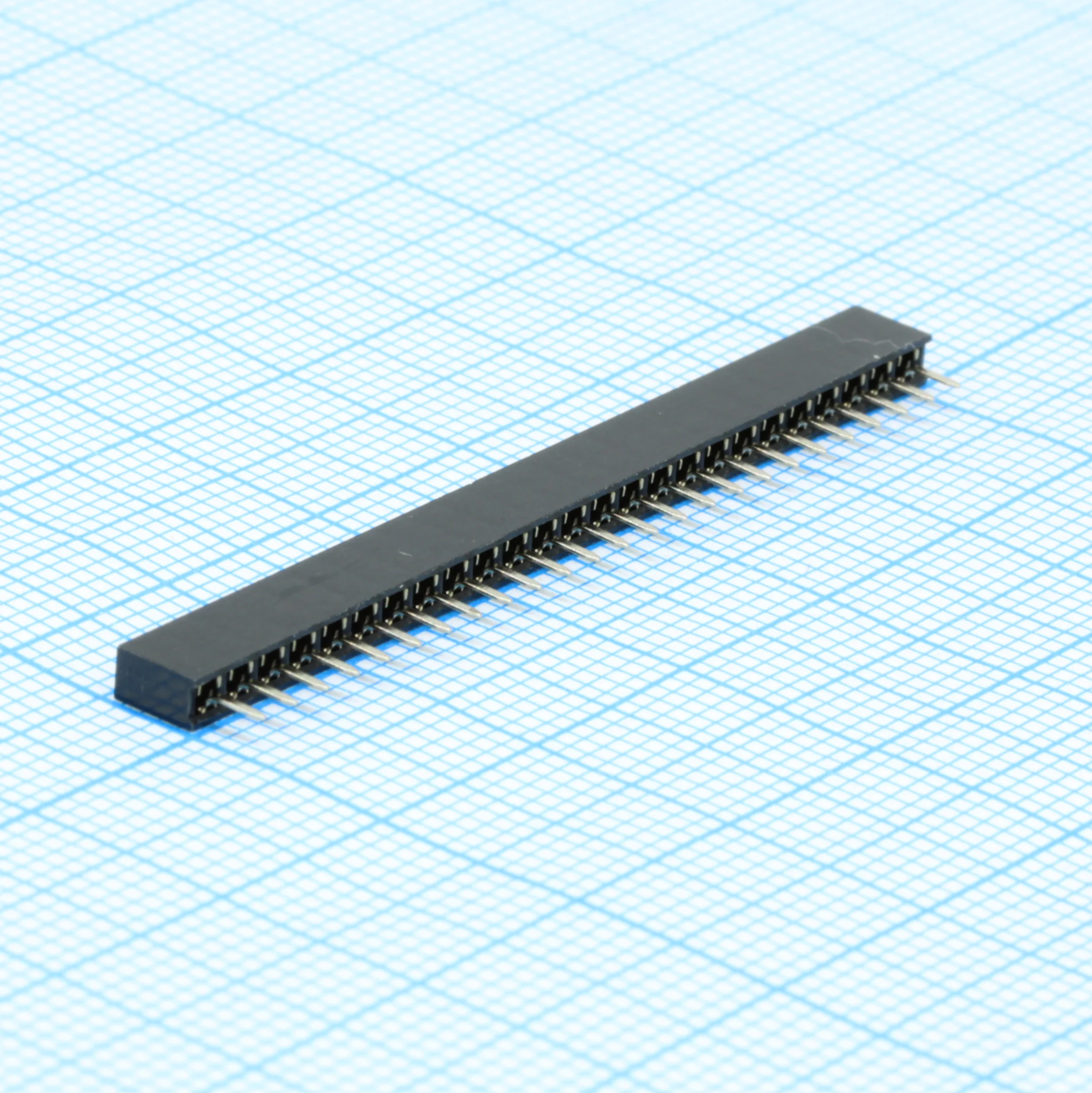 DS1026-01-1X25S8BV - Гнездо на плату 1x25 конт., шаг 2.00мм, высота 4.3мм, позолоч.
