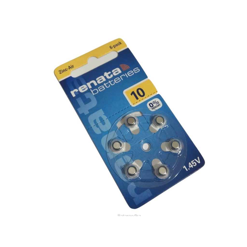 Батарея ZA-10  Renata - Элемент питания воздушно-цинковый для слуховых аппаратов