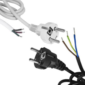 SCZ ПРЯМ. Б/РОЗ. 1.8М. 3Х0.75 - Шнур сетевой Евровилка прямая 1,8м 3х0,75 без разъема цвет черный/белый уточнять