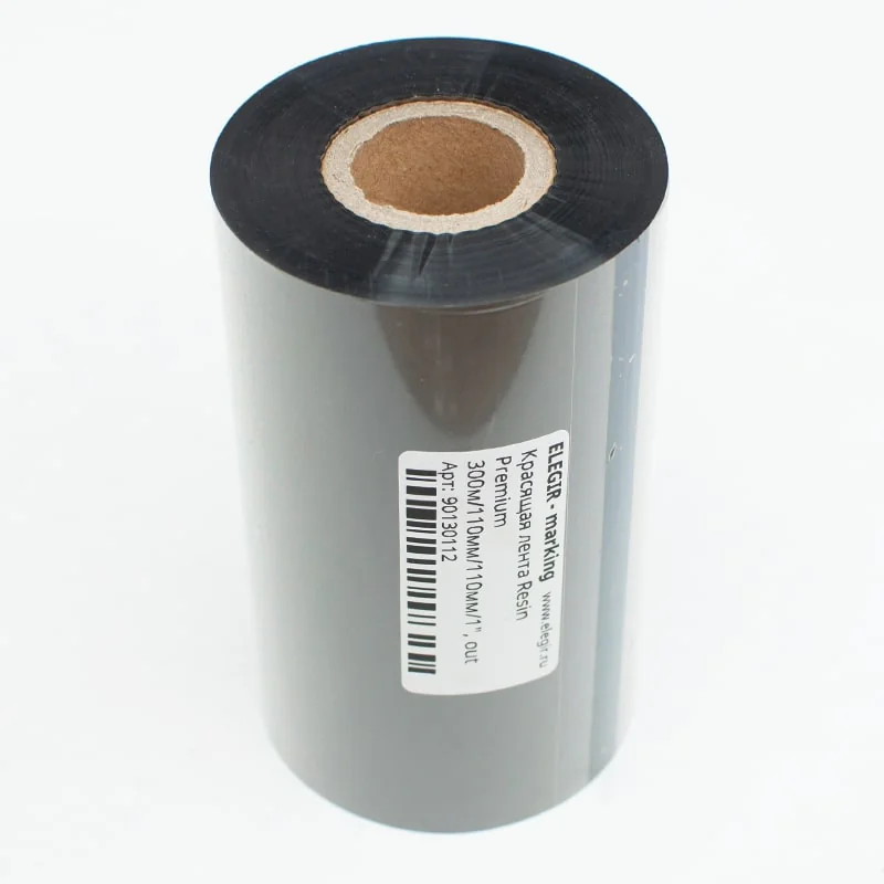 Риббон Resin Premium 300м/110мм/110мм/1" - Красящая лента Resin Premium 300м/110мм/110мм/1", длина 300 м, ширина 110 мм, цвет черный