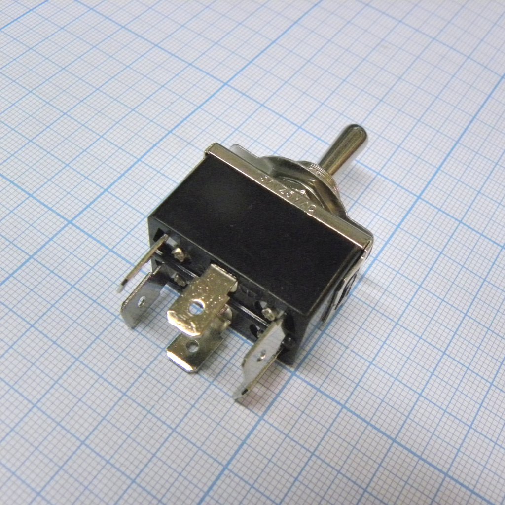 KN3(C)-223AP-B3 - Тумблер (ON)-OFF-(ON) 2 группы контактов - клеммы