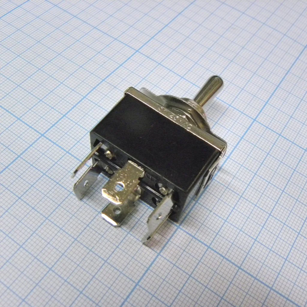 KN3(C)-223AP-B3 - Тумблер (ON)-OFF-(ON) 2 группы контактов - клеммы