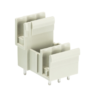 Вилка Wiecon 8113 S E / 3 G OB - Вилочный разъем, вертикальный, на плату, шаг 5,00 мм, 2 этажа, 3 полюса, фиксация на плате пайкой, 300V, 10А, без маркировки, цвет: серый, серия 8113 SE G