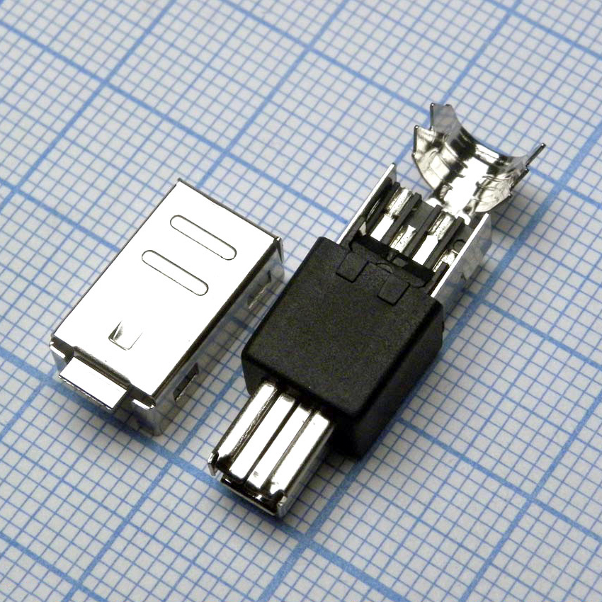 USB IEEE 1394/4Pin на кабель - Разъем USB тип IEEE 1394 вилка на кабель 4 конт.
