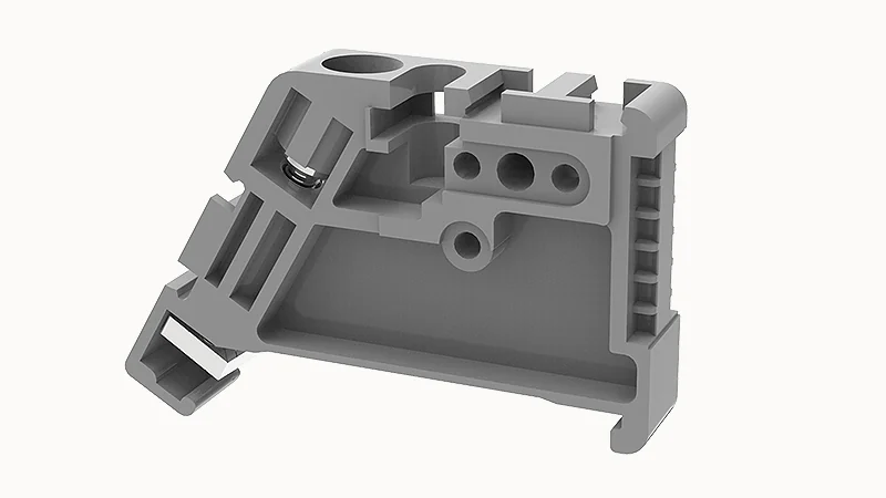 Концевой стопор E-MK-01P-11-00Z(H) - Концевой стопор на рейку DIN35, тип зажима: винт, ширина: 7,5 мм, цвет: серый, пластик