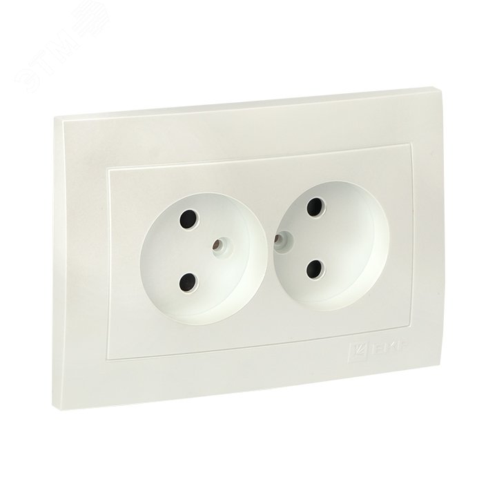 Валенсия лицевая панель розетка 2-местной б/з 10А жемчуг с защ. штор. PROxima ESR10-L-102-50