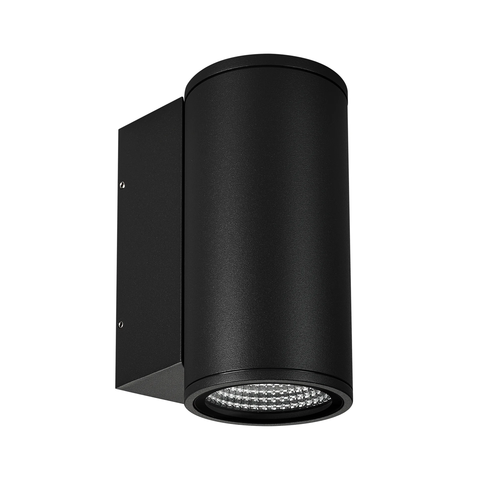Светильник LGD-FORMA-WALL-R90-12W Day4000 (BK, 44 deg, 230V) 037256 - Накладной настенный светильник 12Вт, чёрный алюминиевый корпус, оптическое закаленное стекло. Цвет ДНЕВНОЙ 4000K, св.поток 860лм, CRI(Ra)>80, угол 44°, свет вверх или вниз. Размер 133x9