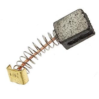 BRUSH 5X8X11 SPRING - Щетка графитовая для электродвигателя, медный провод на пружине, контакт латунь