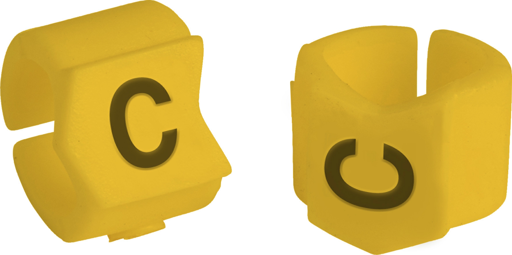 brd333412 - SCNG-23-C клипсы жёлтые, 50шт/упак, для провода 5,9-8,5мм диаметра, легенда C