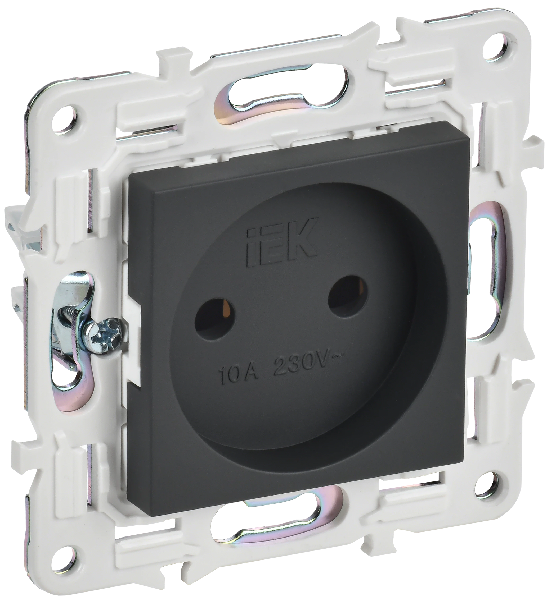 SKANDY Розетка без заземления без защитных шторок 10А SK-R02G графит IEK
