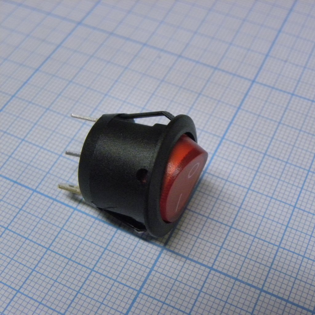 SWR 3107 Ч/К IRS - Переключатель клавишный с подсветкой D=20мм