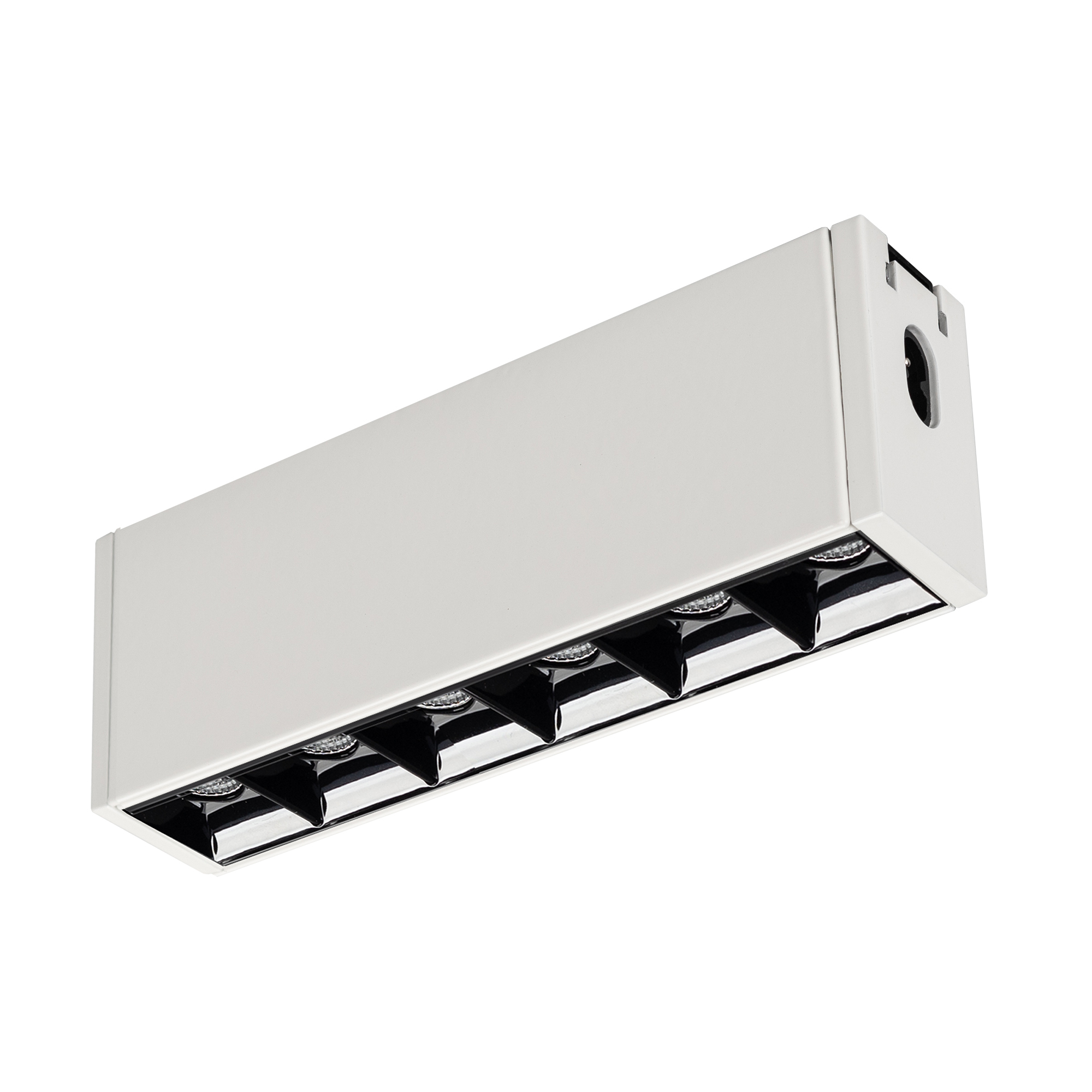 Светильник CLIP-38-LASER-S171-6W Warm3000 (WH, 36 deg, 24V) 028961 - Подвесной/накладной светильник для системы CLIP 38мм, 6Вт. Цвет свечения ТЕПЛЫЙ 3000K, световой поток 460 лм, угол 36°, CRI>90. Корпус прямоугольный, металл, цвет белый, IP40. Размеры Lx