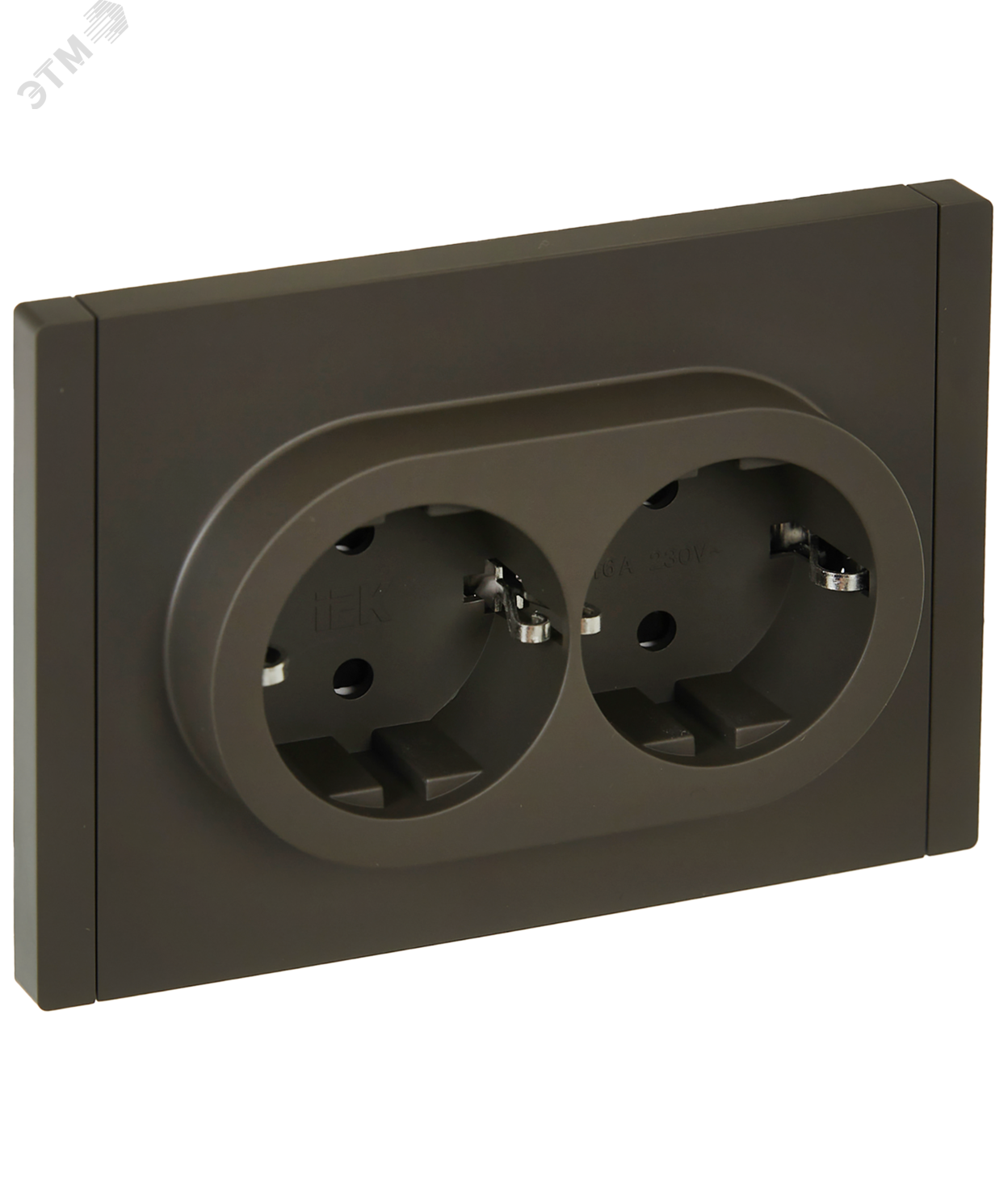 Розетка 2-м СП FORTE&PIANO FP323 16А с заземл. защ. шторки безвинт. крепл. сер. IEK FP-R24-16-1-K03