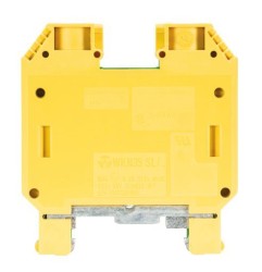 Клемма заземл. WKN 35 SL /U - Заземляющая клемма, тип фиксации провода: винтовой, номинальное сечение: 35 мм кв., 800V, ширина: 16 мм, цвет: желто-зеленый, тип монтажа: DIN 35