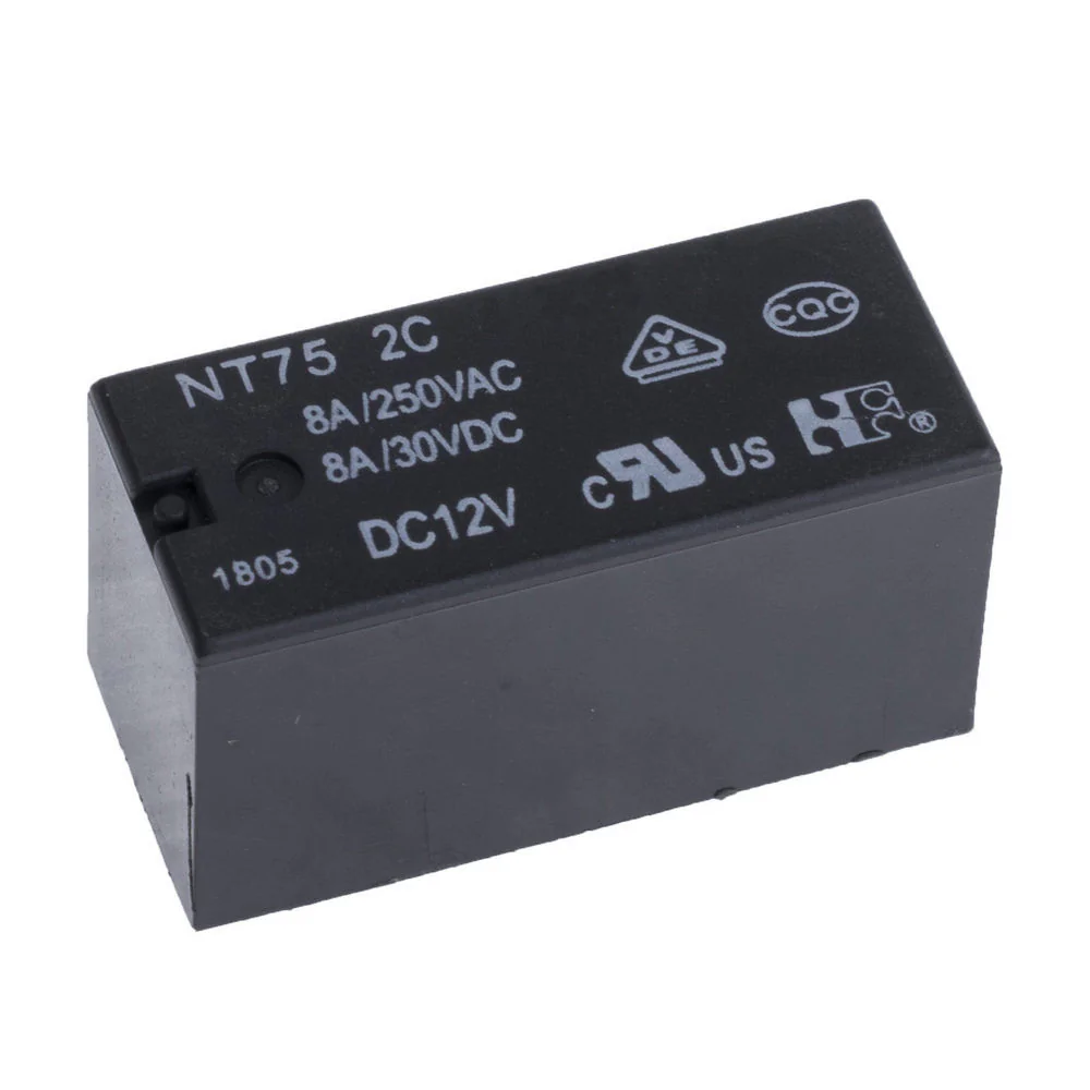 NT75-2-C-Z-8-DC12V-0.41-5.0 - Реле силовое 8А одна контактная группа-два направления катушка 12В 0.41Вт