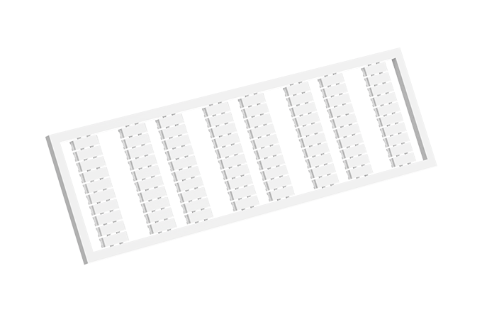 Маркировка  2150-801/1...10 - Кассета с маркировочными шильдиками для клемм 2150-..., сечением 1,5 мм кв., 80 шильдиков, нанесенные символы: 1…10, с горизонтальным, расположением, цвет белый