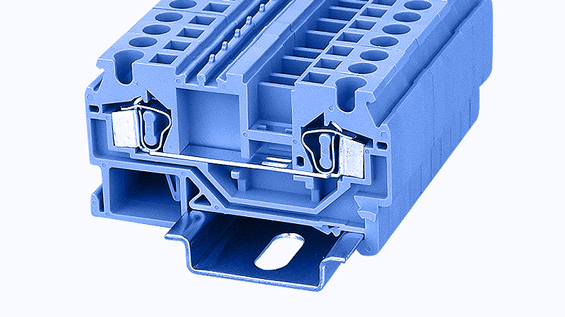 Проходная клемма WS4-01P-12 - Проходная клемма, тип фиксации провода: пружинный, номинальное сечение: 4 мм кв., 32A, 800V, ширина: 6 мм, цвет: синий, тип монтажа: DIN35