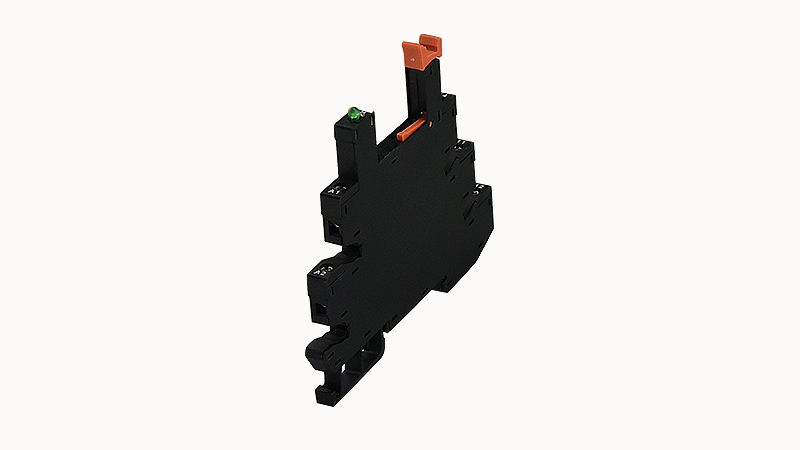 Колодка для реле DPSF06A-E3 - Колодка для реле DRPS, 6A, 250V, фиксация провода: зажимная клетка, с защитой от прикосновения, пластик, цвет: черный монтаж на DIN рейку
