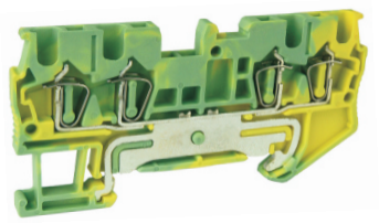 Заземляющая клемма UJ5-1.5/2X2JD - Заземляющая клемма, 4 точки подключения в клемме, тип фиксации провода: пружинный, номинальное сечение: 1,5 мм кв., ширина: 4,2 мм, цвет: желто-зеленый, тип монтажа: DIN 35