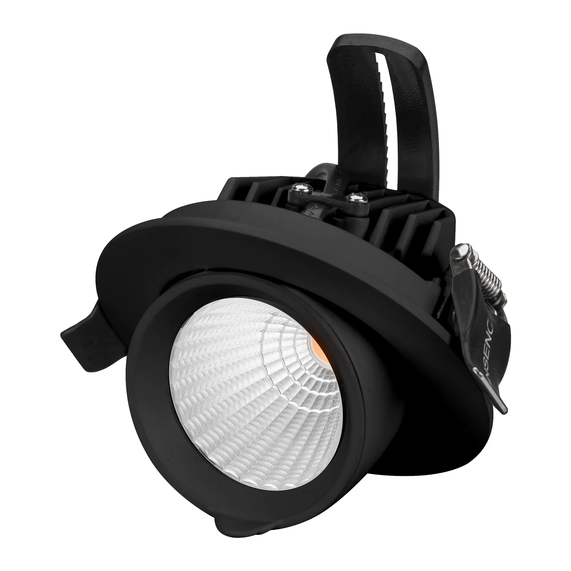 Светильник LTD-EXPLORER-R100-12W Warm3000 (WH, 38 deg) 024026 - Встраиваемый поворотно-выдвижной светильник. Мощность 12 Вт, св. поток 890 лм, 74 лм/Вт, теплый 3000 K, CRI>90, угол 38°, напряжение питания 230 В. Белый круглый корпус из алюминия, экран сте
