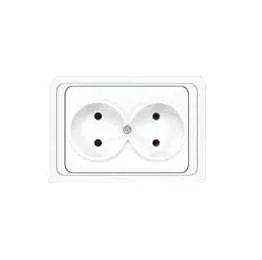 Розетка 2-м СП Валери 16А IP20 без заземл. бел. В0102
