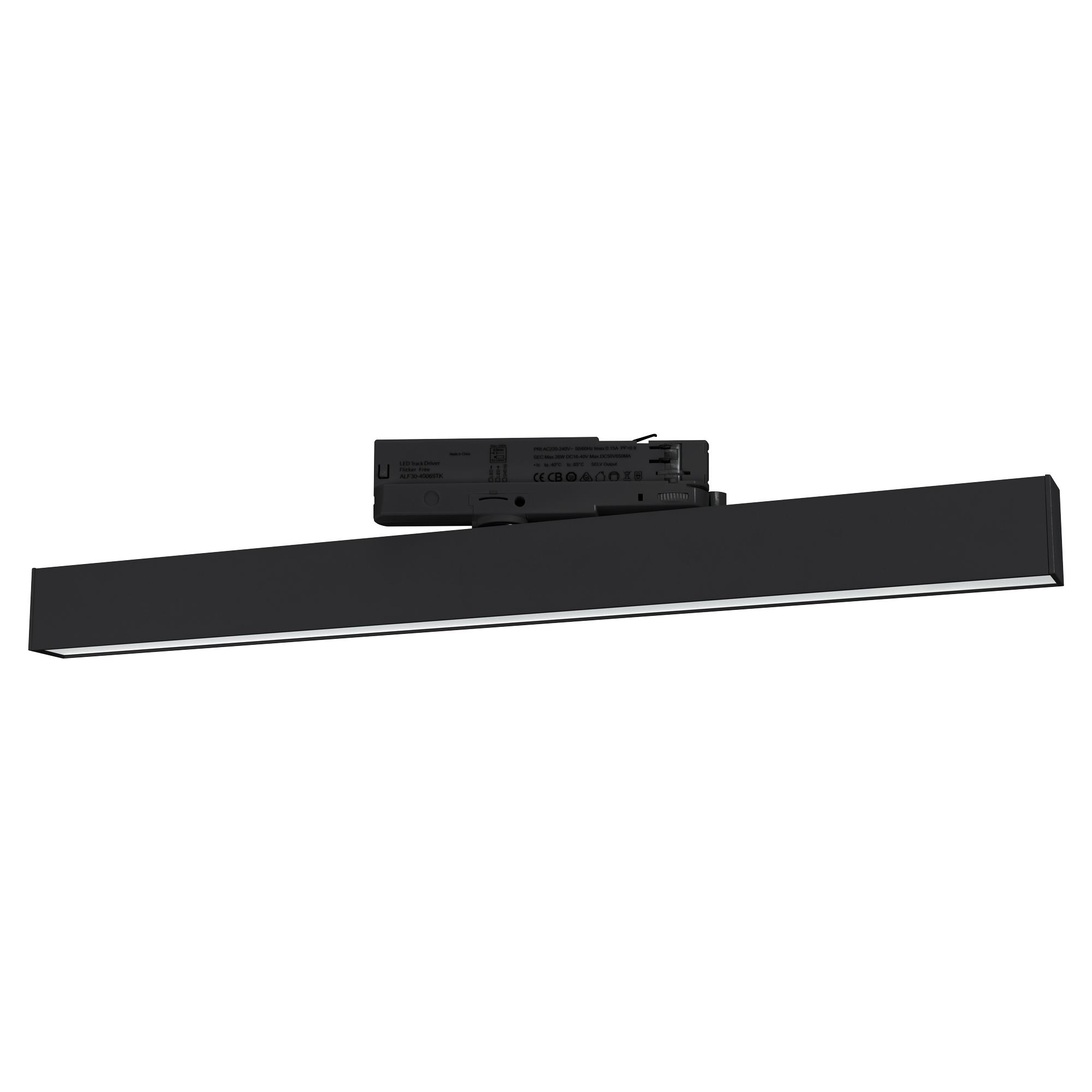 Светильник LGD-FLAT-4TR-S605-25W Warm3000 (BK, 100 deg, 230V) 033698(1) - Светильник подвесной для треков/шин 4 провода. Мощность 25 Вт, св. поток 2078 лм, 83 лм/Вт, теплый 3000 K, CRI>90, угол 100°, напряжение питания 230 В. Черный корпус из алюминия, ма