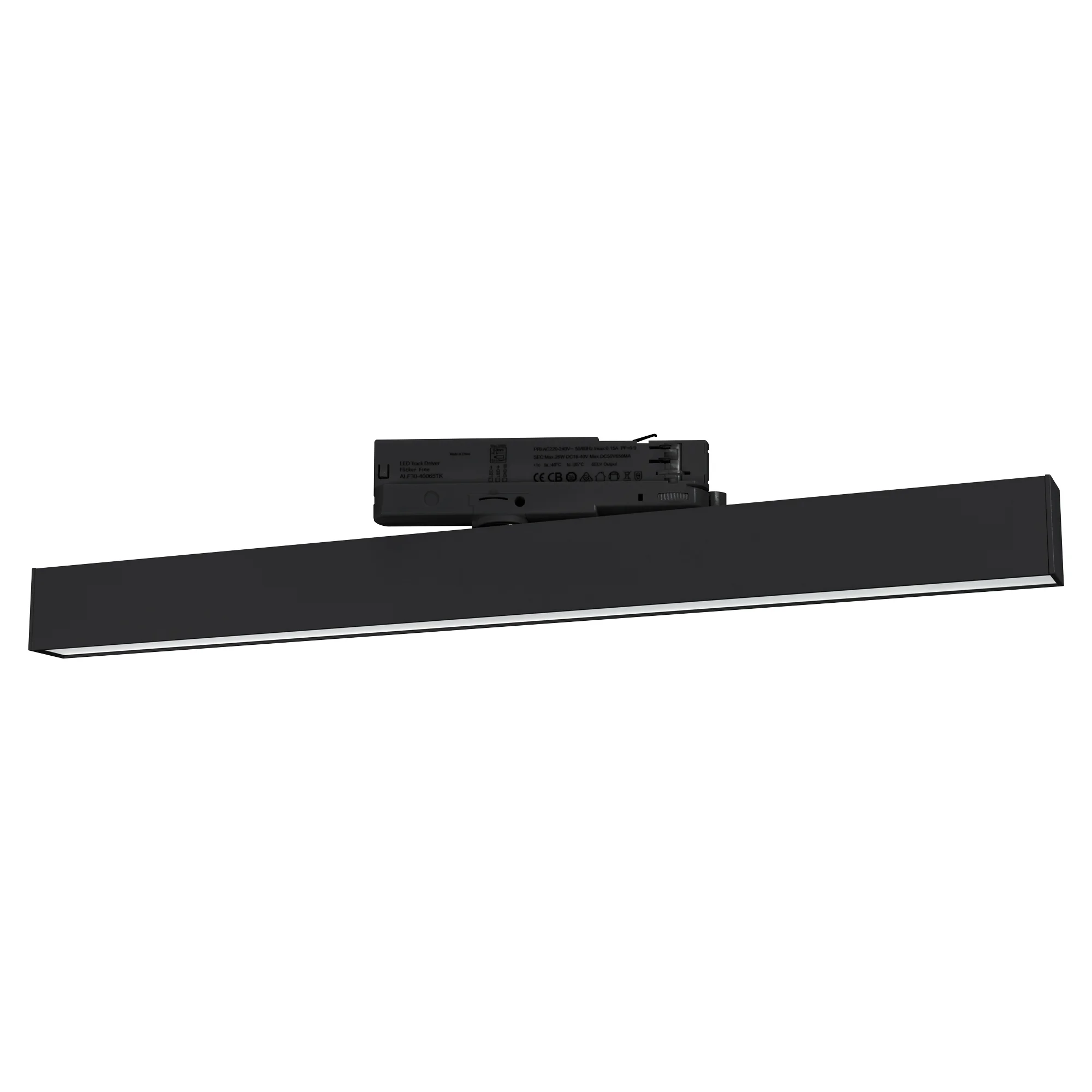 Светильник LGD-FLAT-4TR-S605-25W Warm3000 (BK, 100 deg, 230V) 033698(1) - Светильник подвесной для треков/шин 4 провода. Мощность 25 Вт, св. поток 2078 лм, 83 лм/Вт, теплый 3000 K, CRI>90, угол 100°, напряжение питания 230 В. Черный корпус из алюминия, ма