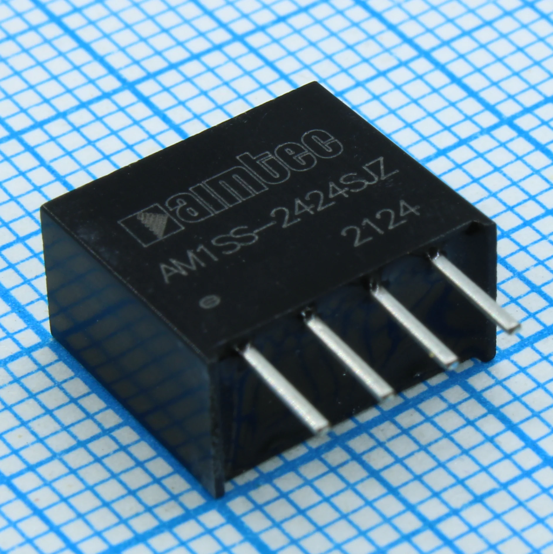 AM1SS-2424SJZ - DC/DC, 1Вт, вход 21.6…26.4В, выход 24В/0.005…0.042А, изоляция 1500В DC, КПД 81%, максимальная емкостная нагрузка не более 220мкФ, SIP4, 11.6x6x10.16мм, -40…105°C, пластик