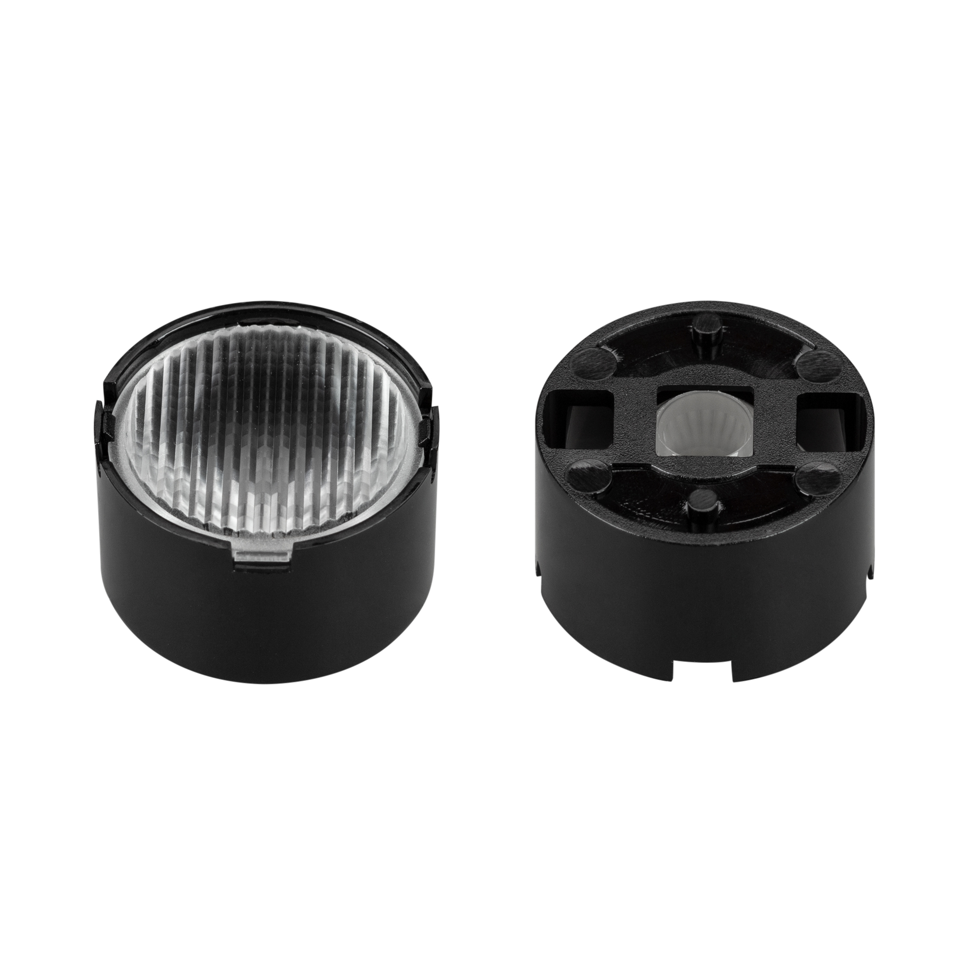 Линза ARL-PM585-U1555-D20xH12-HB 032892 - Одиночная линза со съемным холдером черного цвета для светодиодов SMD: 2525, 2835, 3030, 3535, 5050. Угол обзора: вертикальный 15°, горизонтальный 55°, прозрачная микропризма. Материал PMMA. Диаметр 19.5 мм, высот